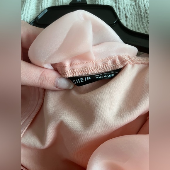 SHEIN Privé Off Shoulder Layered Ruffle Detail Palazzo Jumpsuit - Picture 3 of 4